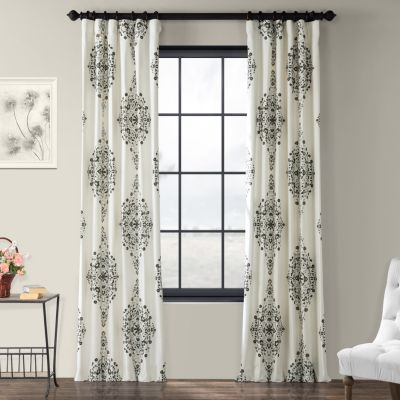 Emblem Printed Cotton Room Darkening Curtain