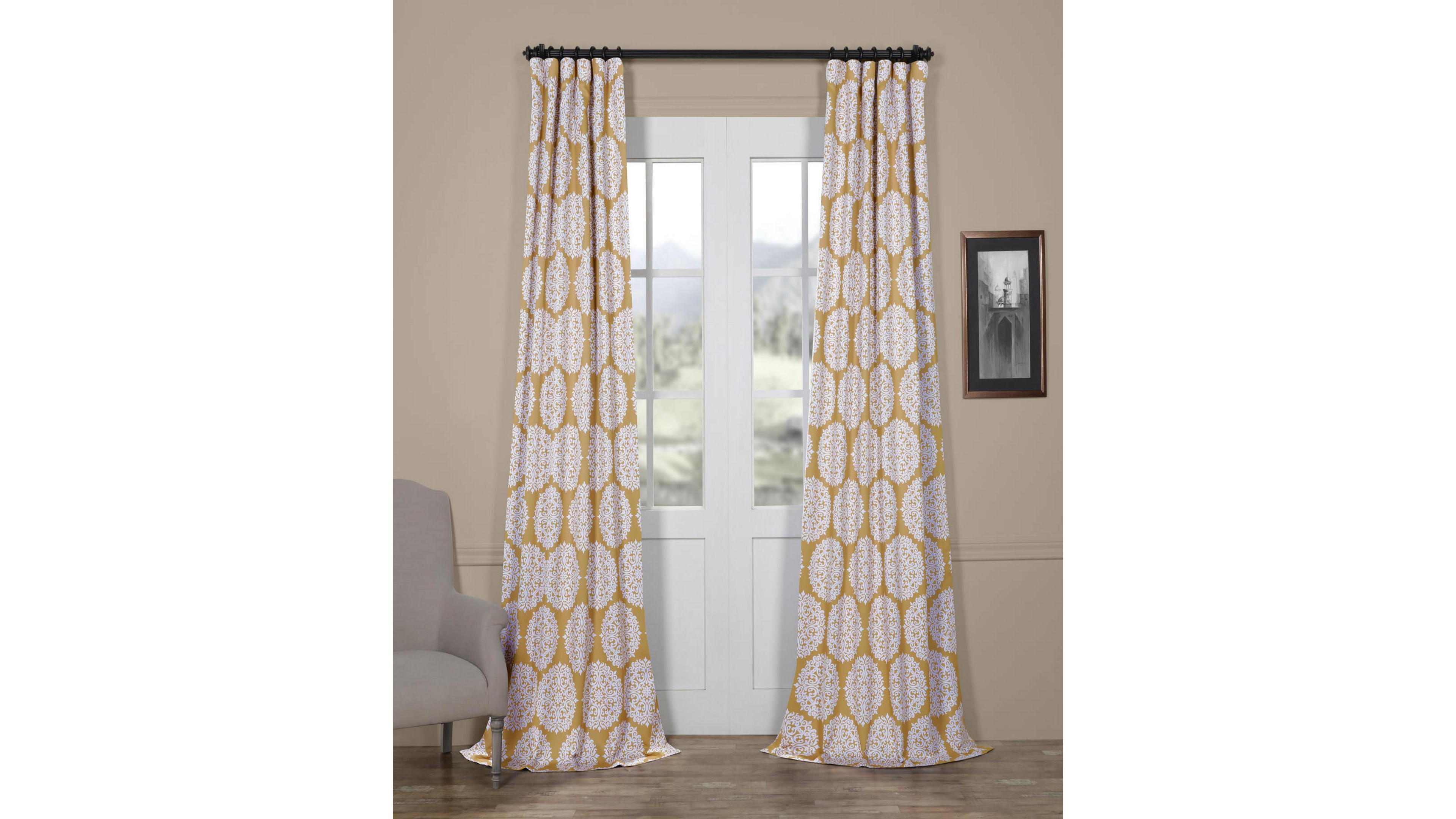 Half Price Drapes Meridian Damask Room Darkening Curtain