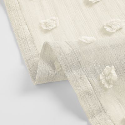 Geometric Patterned Faux Linen Sheer Curtain