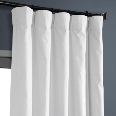 Whisper White Solid Cotton Hotel Blackout Curtain