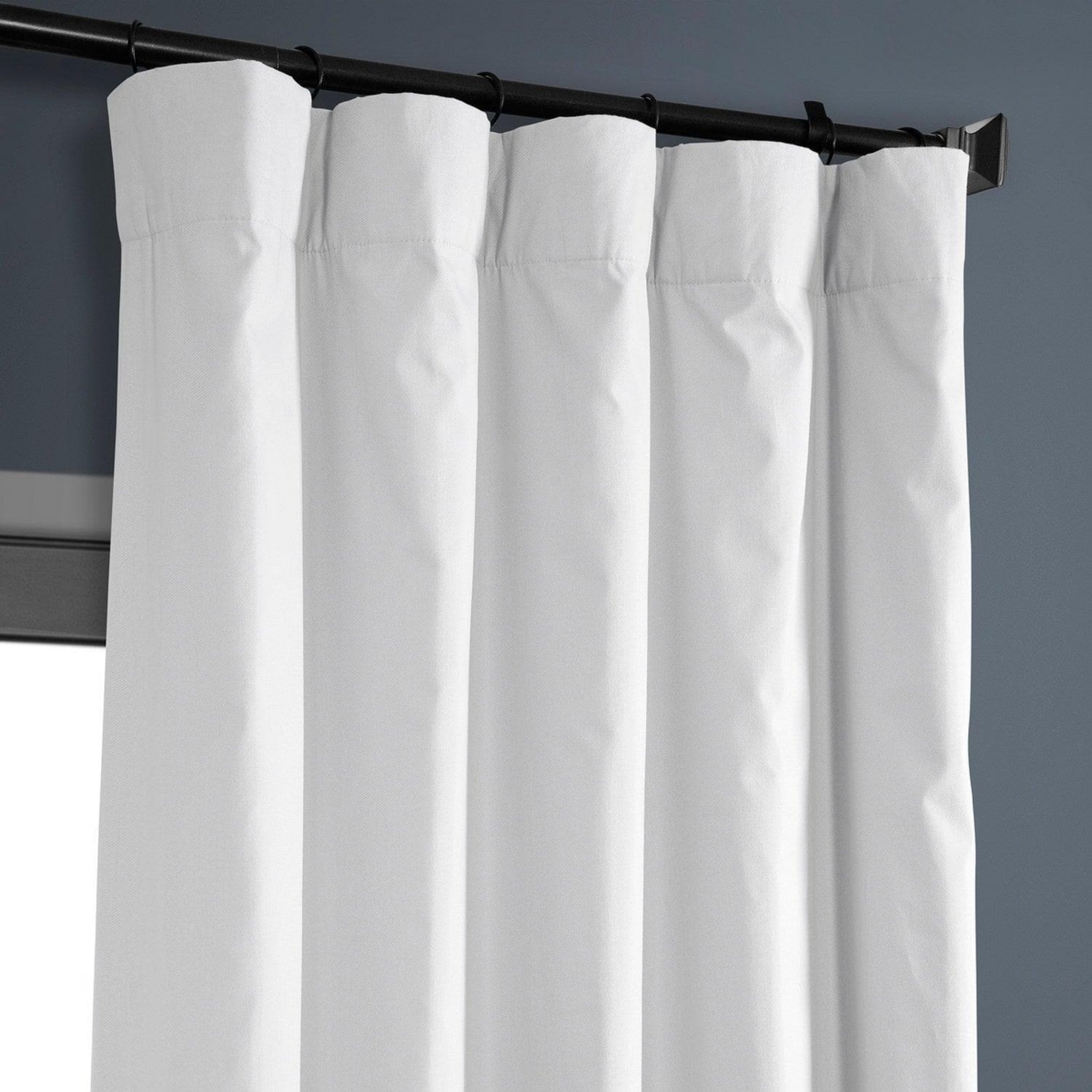 Half Price Drapes Whisper White Solid Cotton Hotel Blackout Curtain