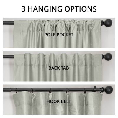 Silver Vintage Textured Faux Dupioni Silk Curtain