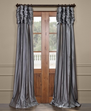 Exclusive Fabrics & Furnishings Ruched Taffeta Panel, 50" X 96" In Dark Grey