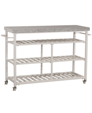 Shop Hillsdale Kennon Kitchen Cart With Grayscale Granite Top In White