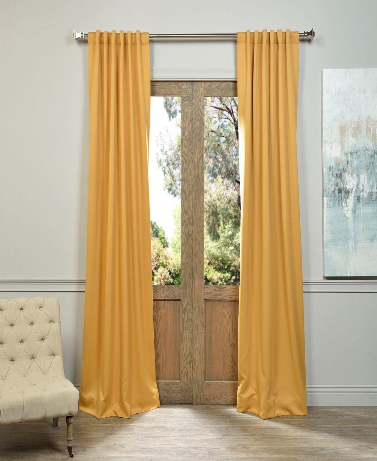 Aubergine Room Darkening Curtain - Gold