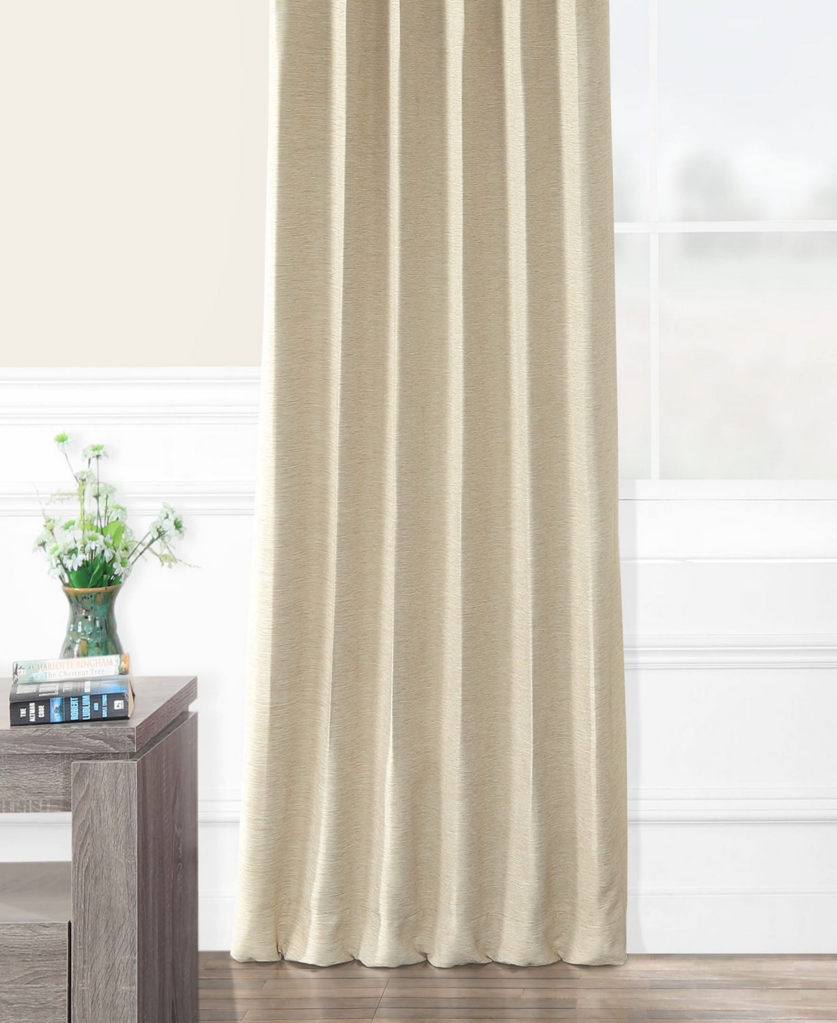 Half Price Drapes Oat Cream Textured Bellino Room Darkening Curtain In Beige,tan
