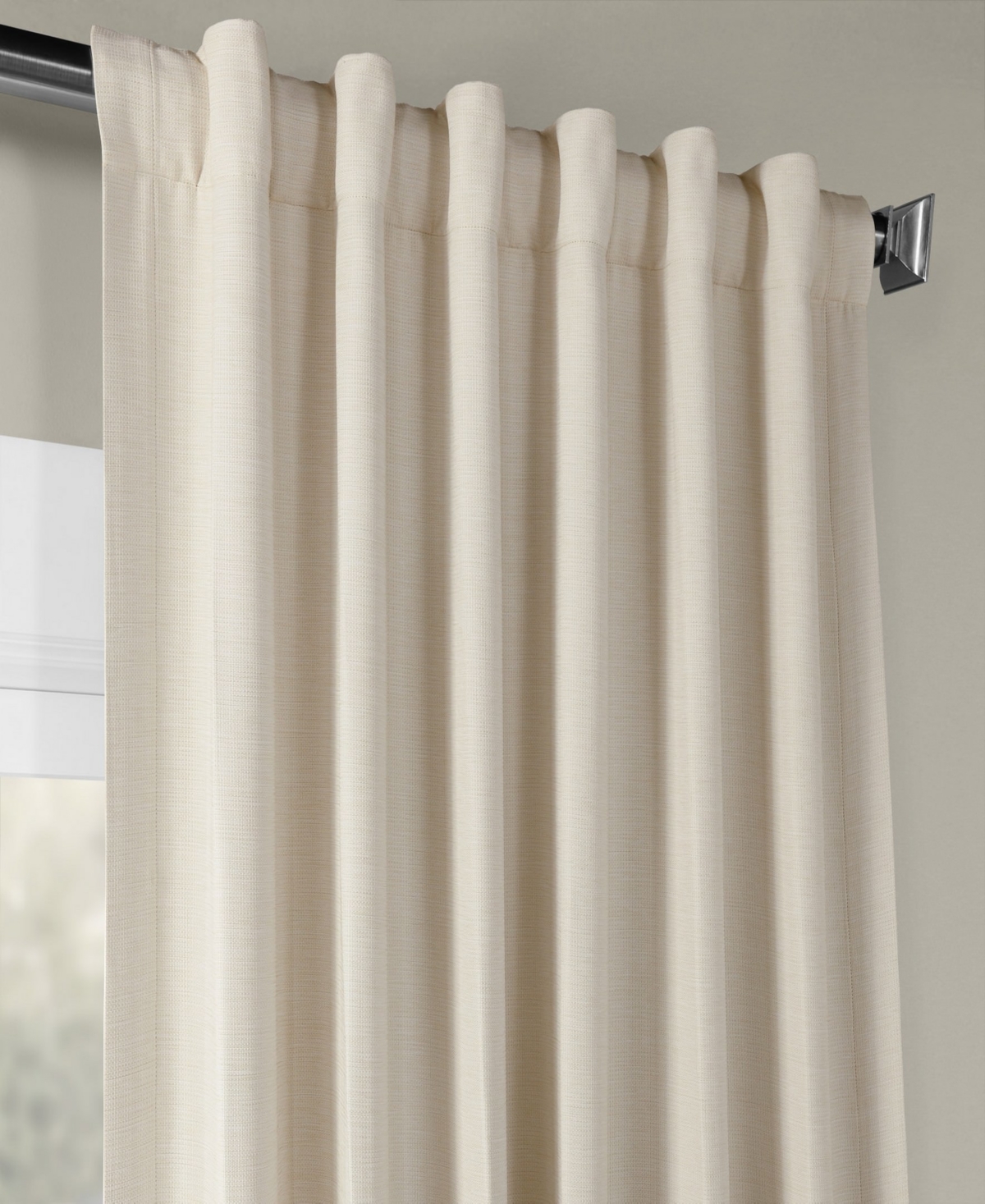 Half Price Drapes Oat Cream Textured Bellino Room Darkening Curtain In Cream