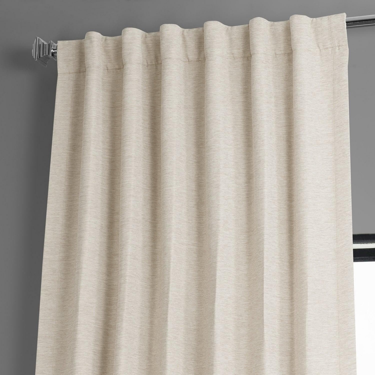 Half Price Drapes Oat Cream Textured Bellino Room Darkening Curtain In Cream