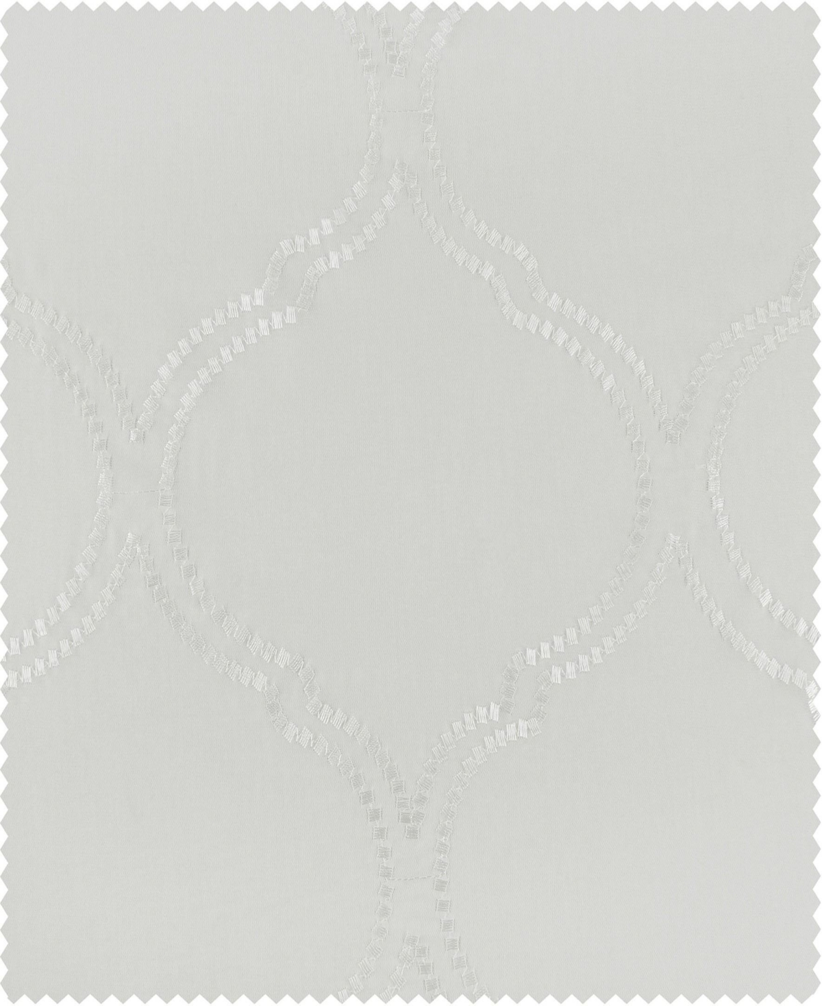 Half Price Drapes Florentina White Embroidered Geometric Sheer Curtain