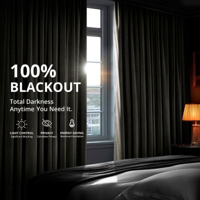 Gunmetal Grey Signature Velvet Blackout Curtain