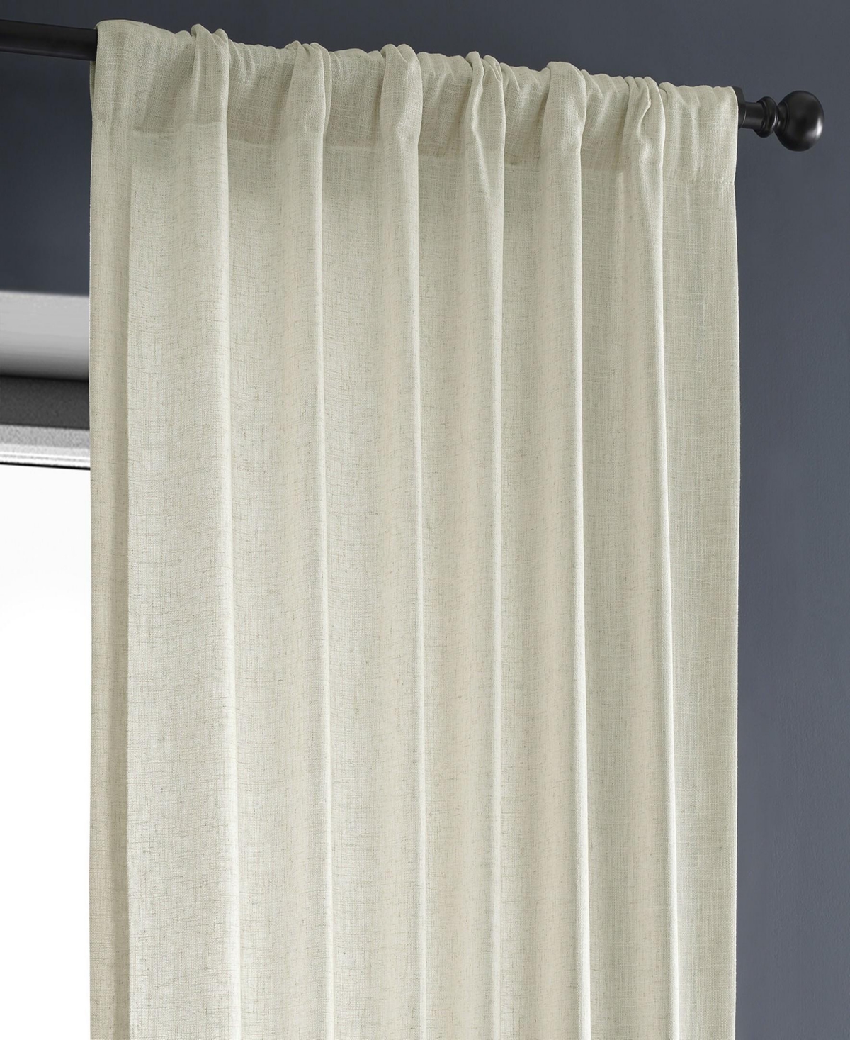 Half Price Drapes Barley Heavy Faux Linen Curtain