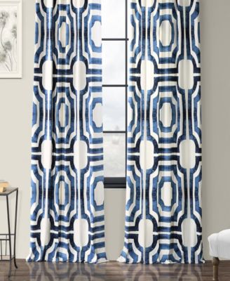 Geometric Printed Cotton Room Darkening Curtain