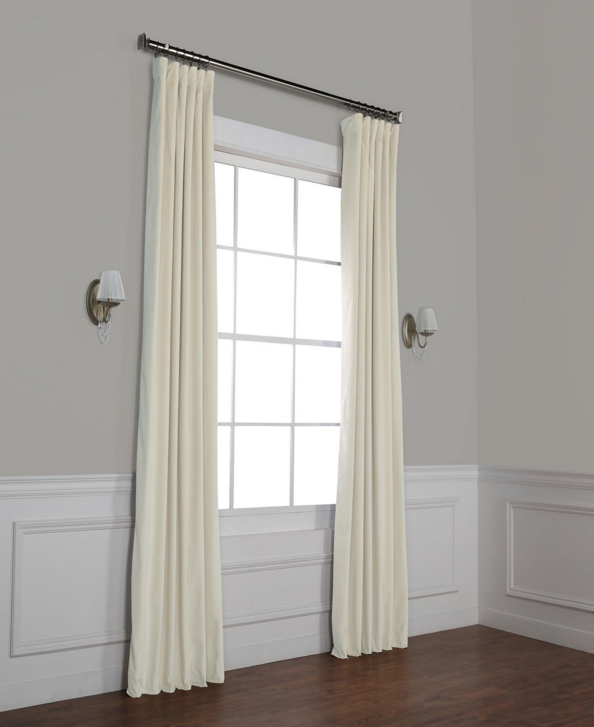 Half Price Drapes Neutral Ground Signature Velvet Blackout Curtain In Cream