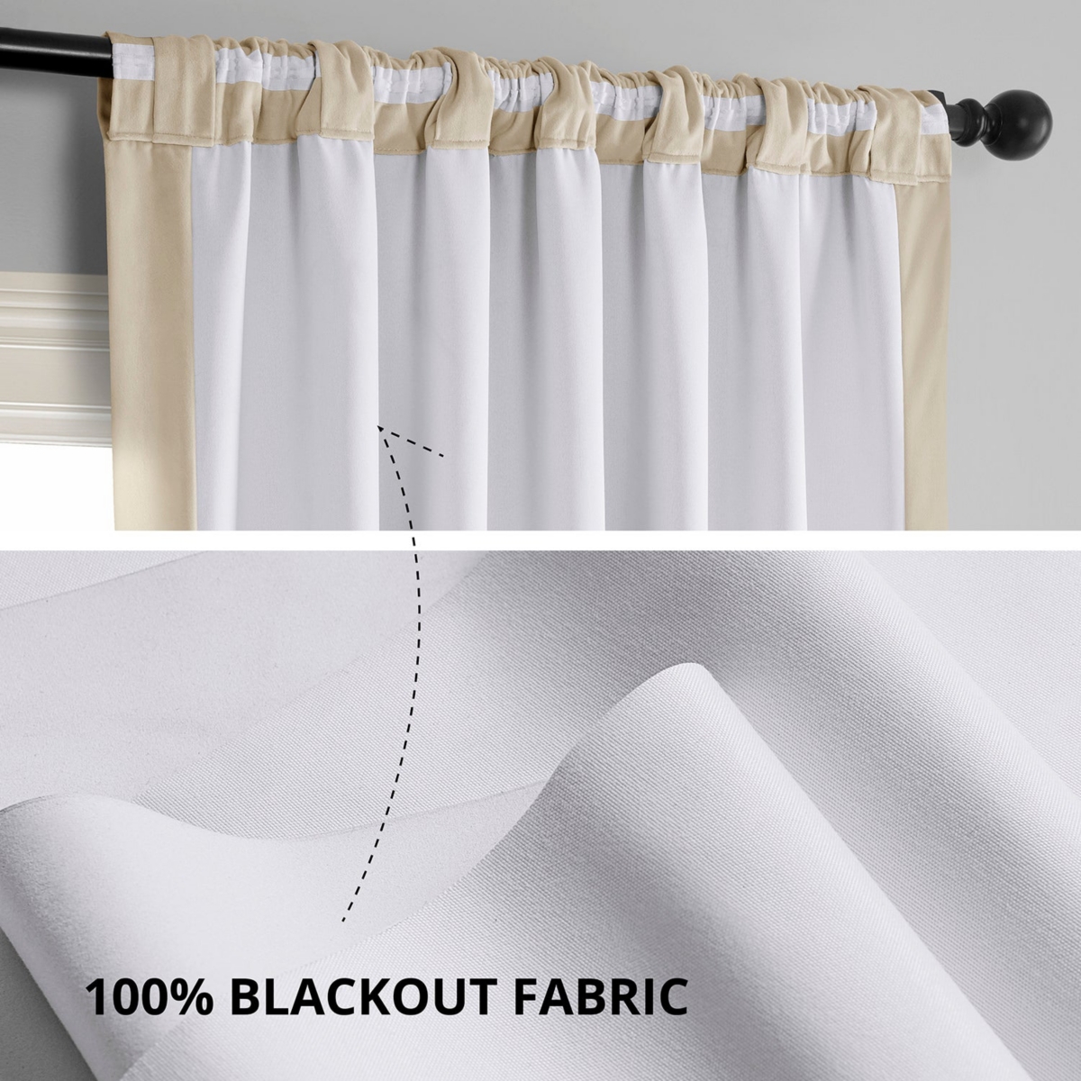 Half Price Drapes Alabaster Beige Signature Velvet Blackout Curtain