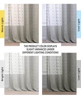 Geometric Patterned Faux Linen Sheer Curtain