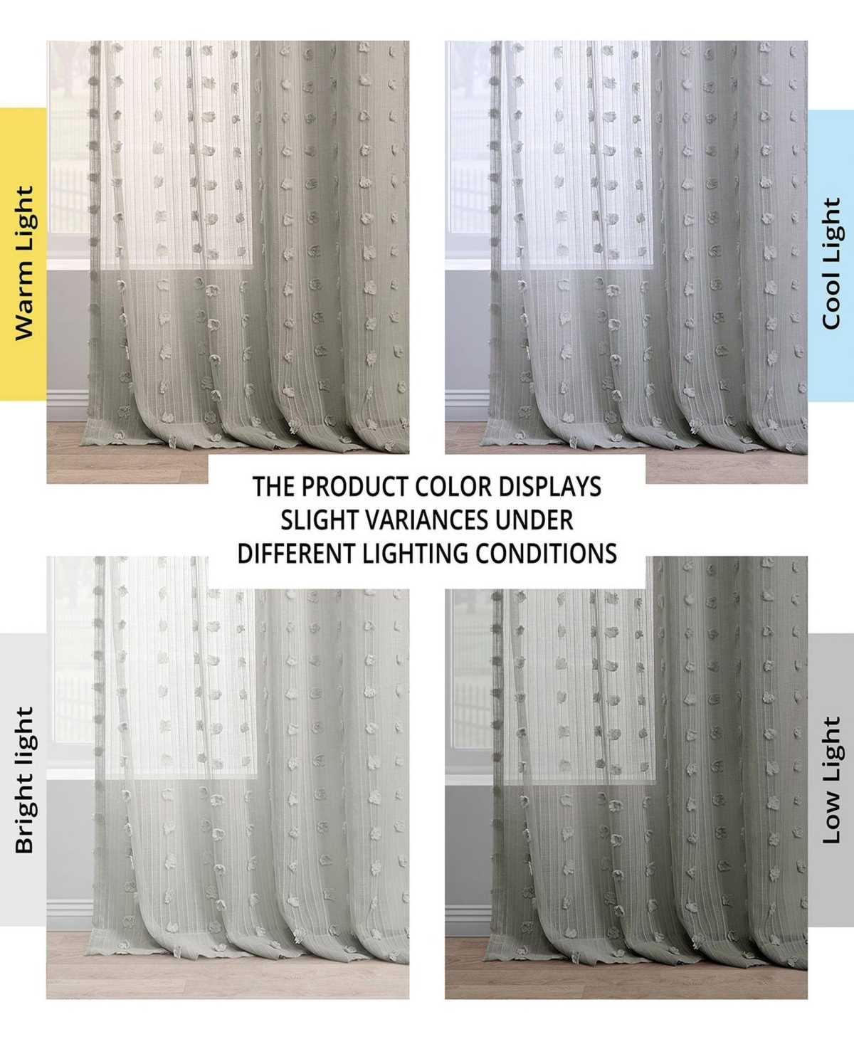 Half Price Drapes Geometric Patterned Faux Linen Sheer Curtain