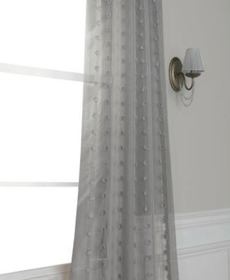Geometric Patterned Faux Linen Sheer Curtain