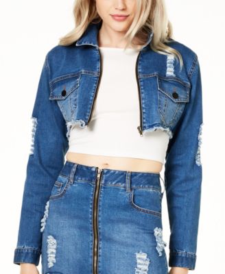 short cropped jean jacket