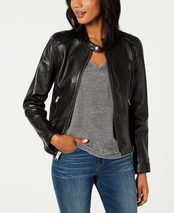 Marc New York Leather Moto Jacket & Reviews - Coats & Jackets - Women ...
