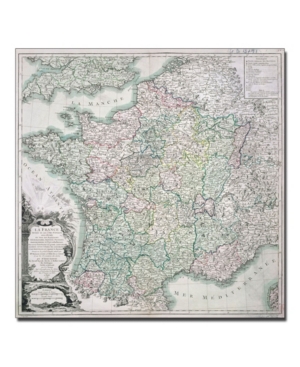 Trademark Global Louis Charles Desons 'map Of France 1765' Canvas Art In Multi