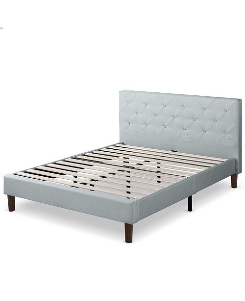 Zinus Shalini Upholstered Diamond Stitched Platform Bed Wood