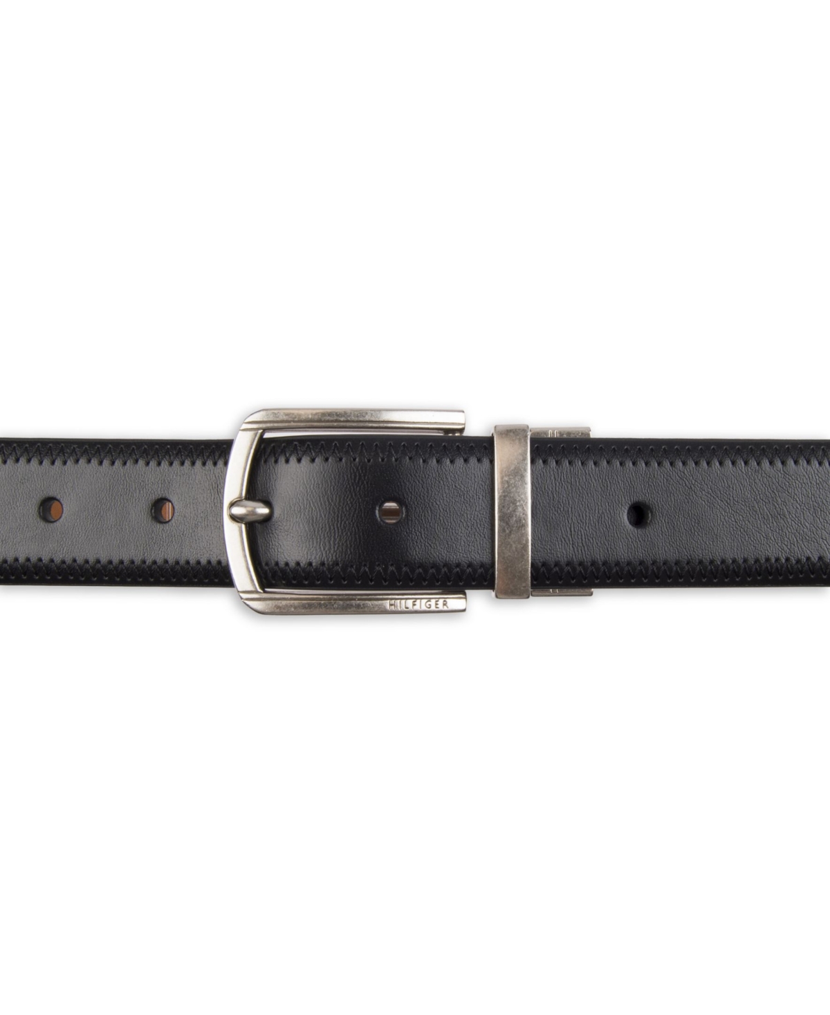Tommy Hilfiger Men's Two-In-One Reversible Dress Casual Belt -tan
