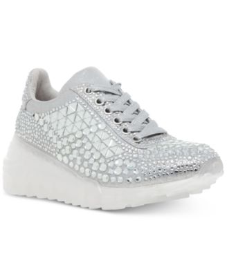 white bling tennis shoes