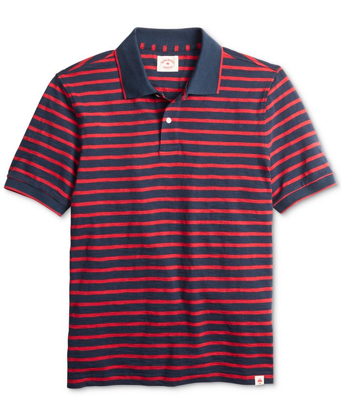 Brooks Brothers Men's Red Fleece Textured Stripe Polo & Reviews - Polos ...