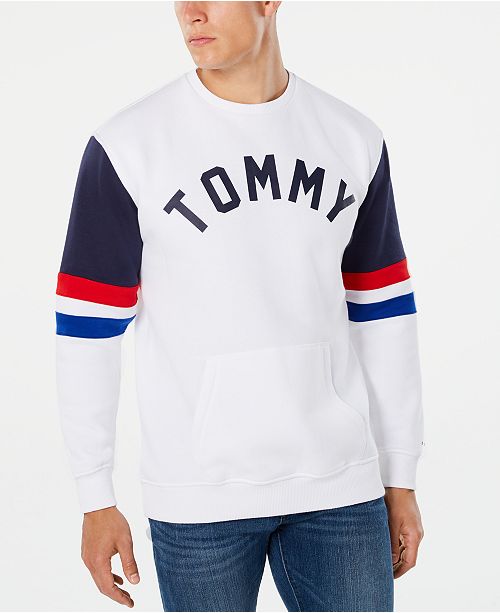 Tommy Hilfiger Men S Colorblock Logo Sweatshirt Reviews Hoodies Sweatshirts Men Macy S