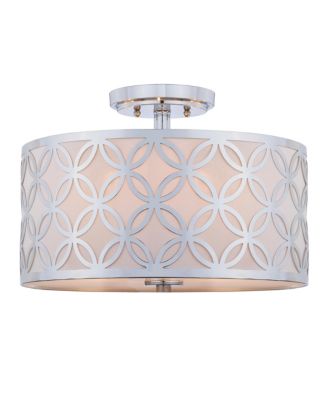 Safavieh - Cecily Leaf Trellis 3 Light 15"D Chrome Flush Mount