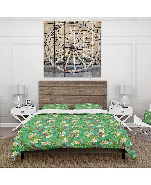 Design Art Designart Tropical Pattern With Flowers And