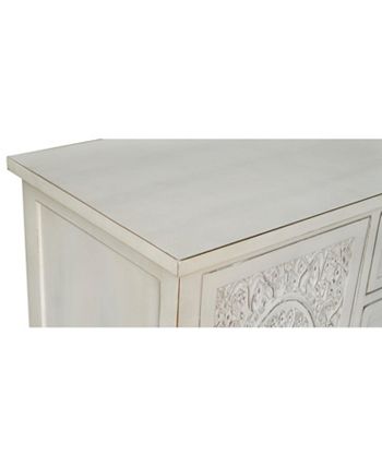 Gallerie Décor - Antiqued Carved Large Cabinet, Quick Ship