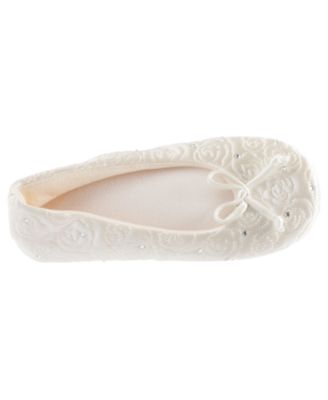 Isotoner Women's Satin with Rhinestones Ballerina Slipper, Online Only 