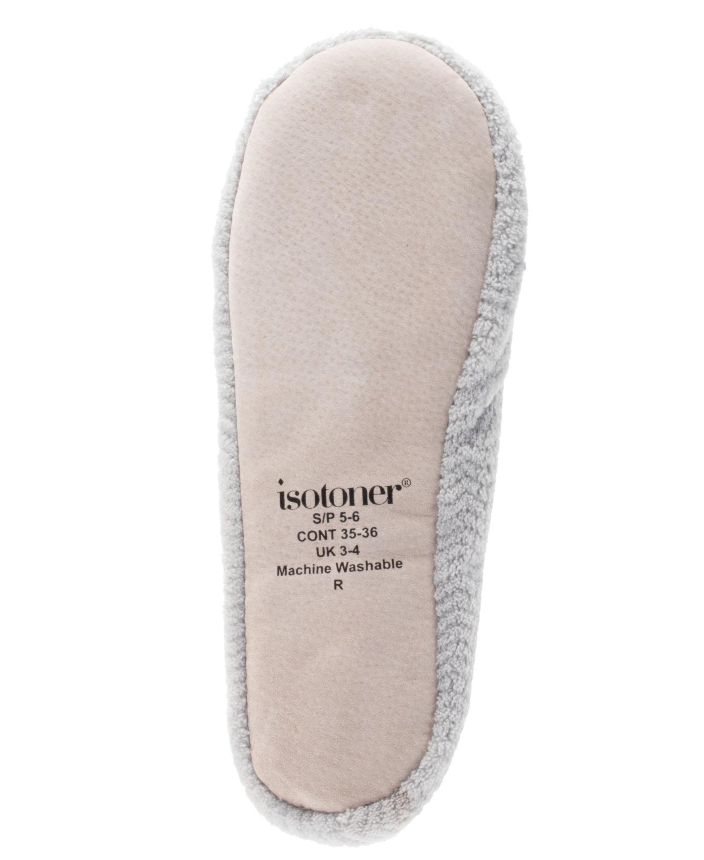 Женские тапочки Isotoner Signature Chevron Micro Terry Ballerina Slipper, цвет: Светлый серый — фото 5