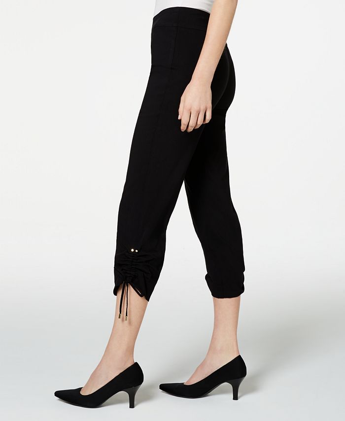 JM Collection Ruched TieHem Ankle Pants, Created for Macys & Reviews