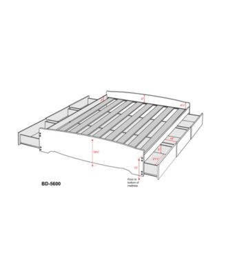 Prepac Full Mate's Platform Storage Bed with 6 Drawers