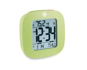 Marathon Small Compact Alarm Clock with Repeating Snooze Light Date and Temperature
