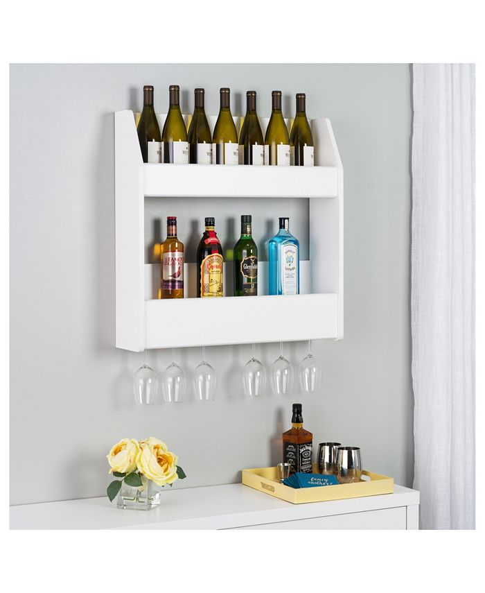 Prepac 2Tier Floating Wine and Liquor Rack Macy's