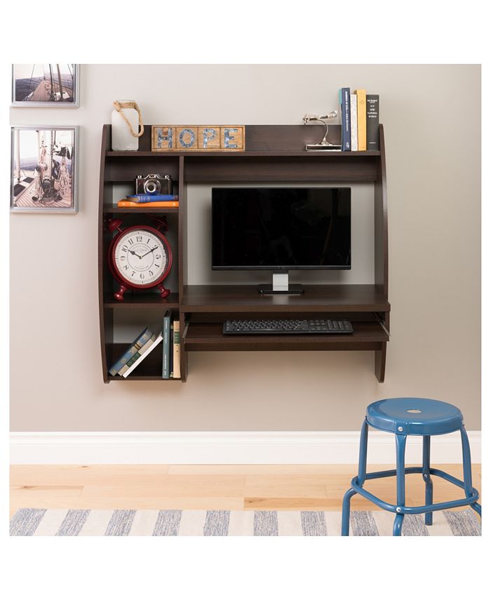 Prepac Floating Desk with Storage and Keyboard Tray Macy's