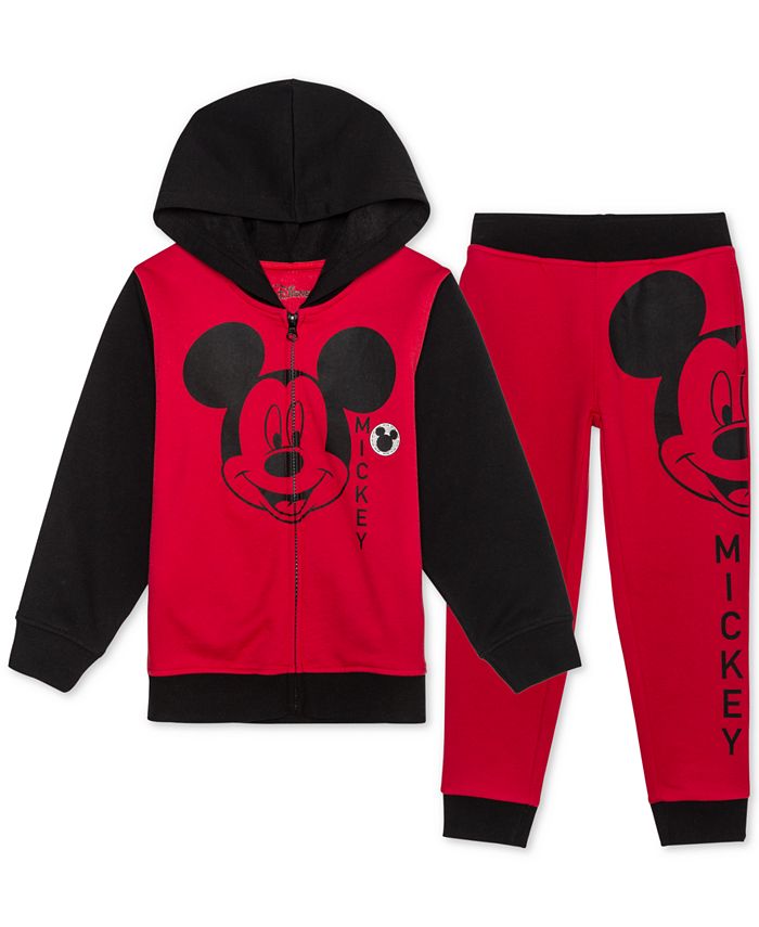 Disney Little Boys Mickey Mouse 2-Pc. Colorblocked Hoodie & Joggers Set -  Macy's