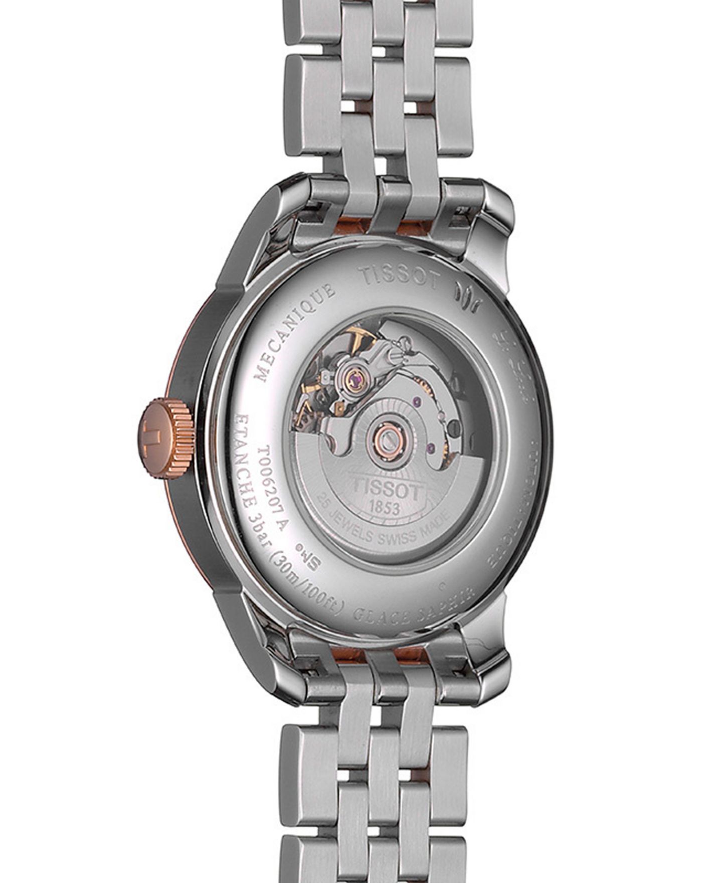 Женские часы Tissot Swiss Automatic Le Locle Diamond-Accent Two-Tone Stainless Steel Bracelet Watch 29mm — фото 6