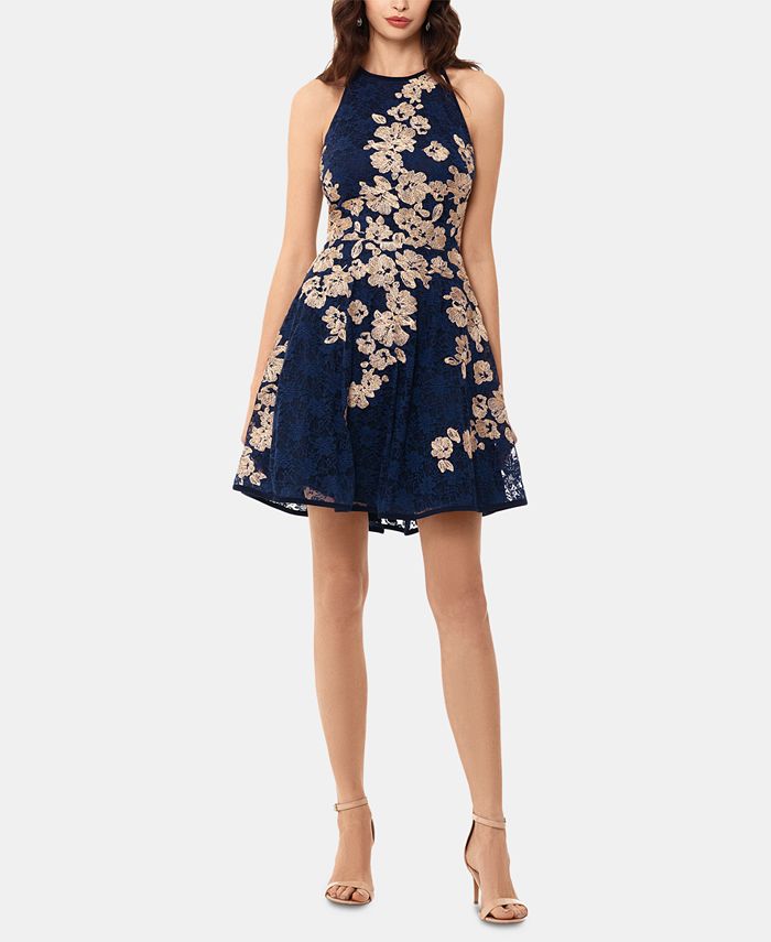 Xscape lace fit & discount flare dress