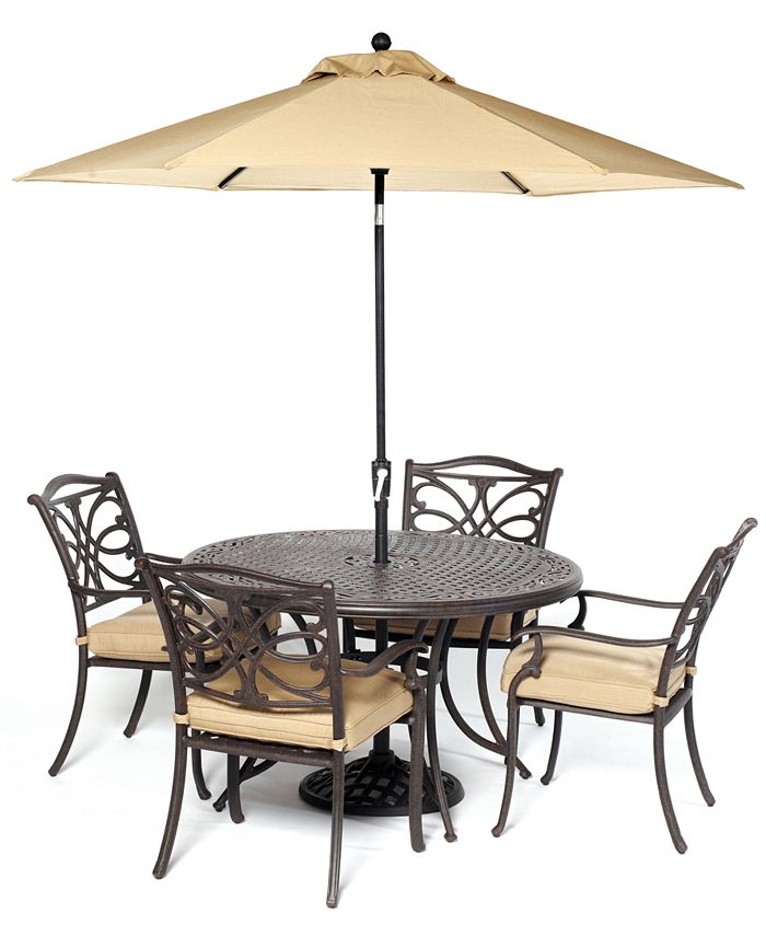 Furniture CLOSEOUT Kingsley Outdoor Cast Aluminum 5 Pc. Dining