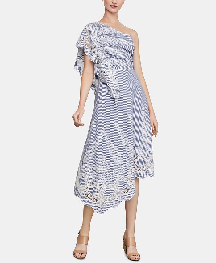 BCBGMAXAZRIA Embroidered One Shoulder Dress Macy s