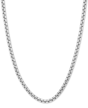 Effy Collection Effy Rounded Box Link 24" Chain Necklace In Sterling Silver