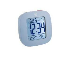 Marathon Small Compact Alarm Clock with Repeating Snooze Light Date and Temperature