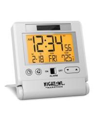 Marathon Atomic Travel Alarm Clock With Auto Back Light Feature, Calendar and Temperature