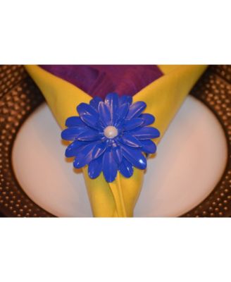 Blue Pearl Flower Napkin Ring