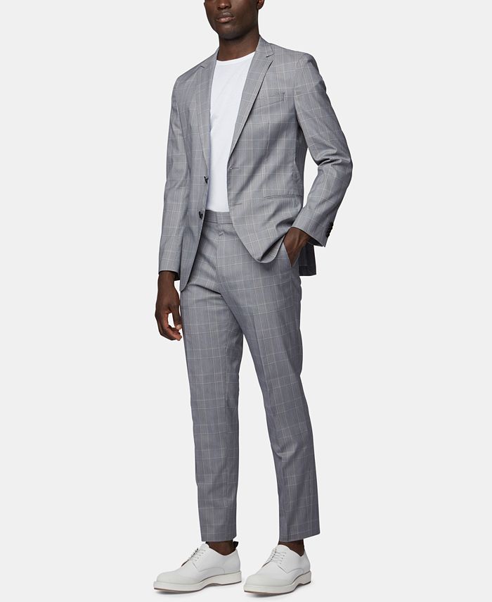 Hugo Boss BOSS Men's Checked Slim-Fit Suit & Reviews - Suits & Tuxedos ...