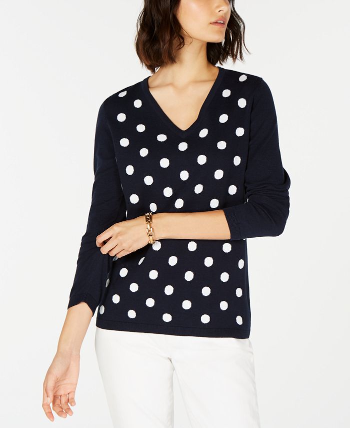 Tommy hilfiger polka dot sweater on sale